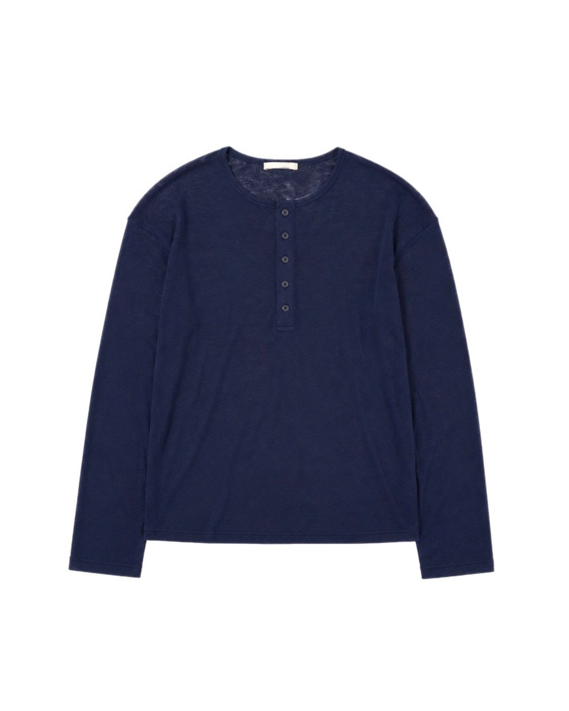 受注制【Chikashitsu +】sheer henley long sleeve tee (5color)