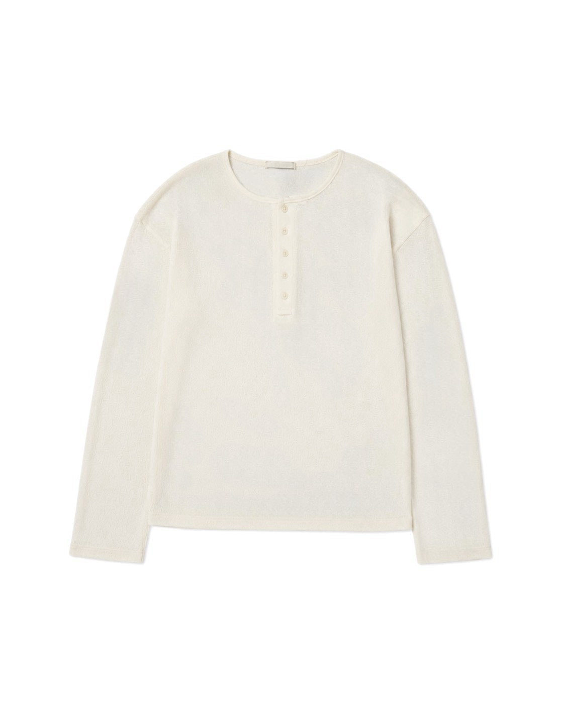 受注制【Chikashitsu +】sheer henley long sleeve tee (5color)