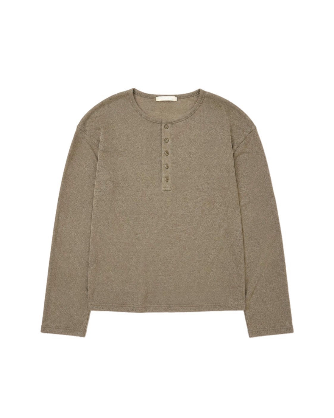 受注制【Chikashitsu +】sheer henley long sleeve tee (5color)