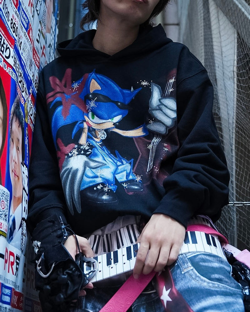 PRESSING別注【DND4DES】Sonic Rhinestone Hoodie