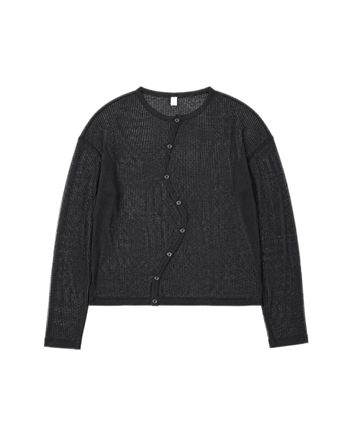 受注制【Chikashitsu +】wave design sheer cardigan (2color)