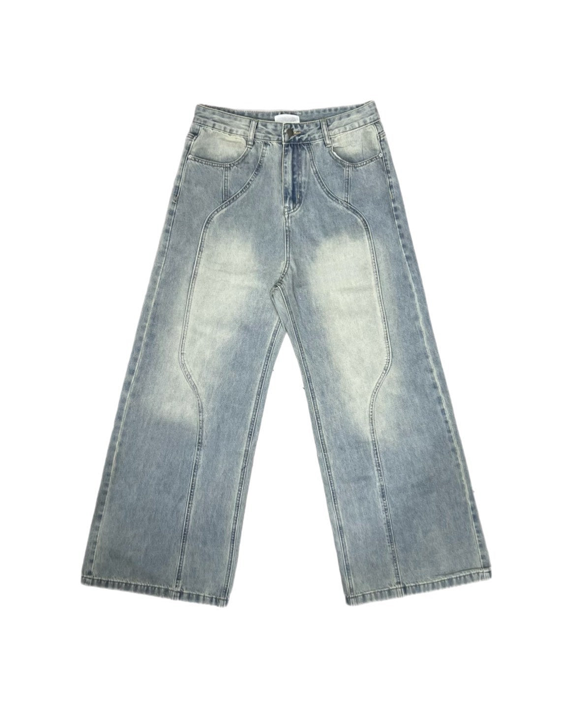 受注制【Chikashitsu +】wave curved denim pants