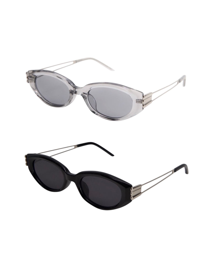 受注制【Chikashitsu +】silver temple square sunglasses (2color)