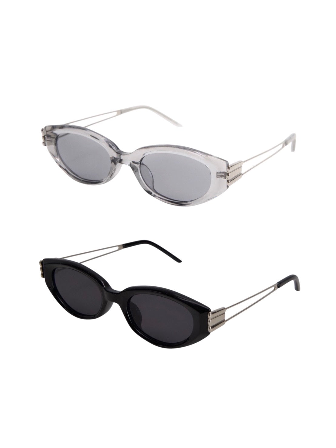 受注制【Chikashitsu +】silver temple square sunglasses (2color)