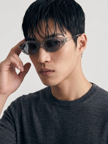 受注制【Chikashitsu +】silver temple square sunglasses (2color)