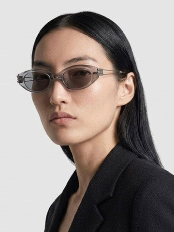 受注制【Chikashitsu +】silver temple square sunglasses (2color)