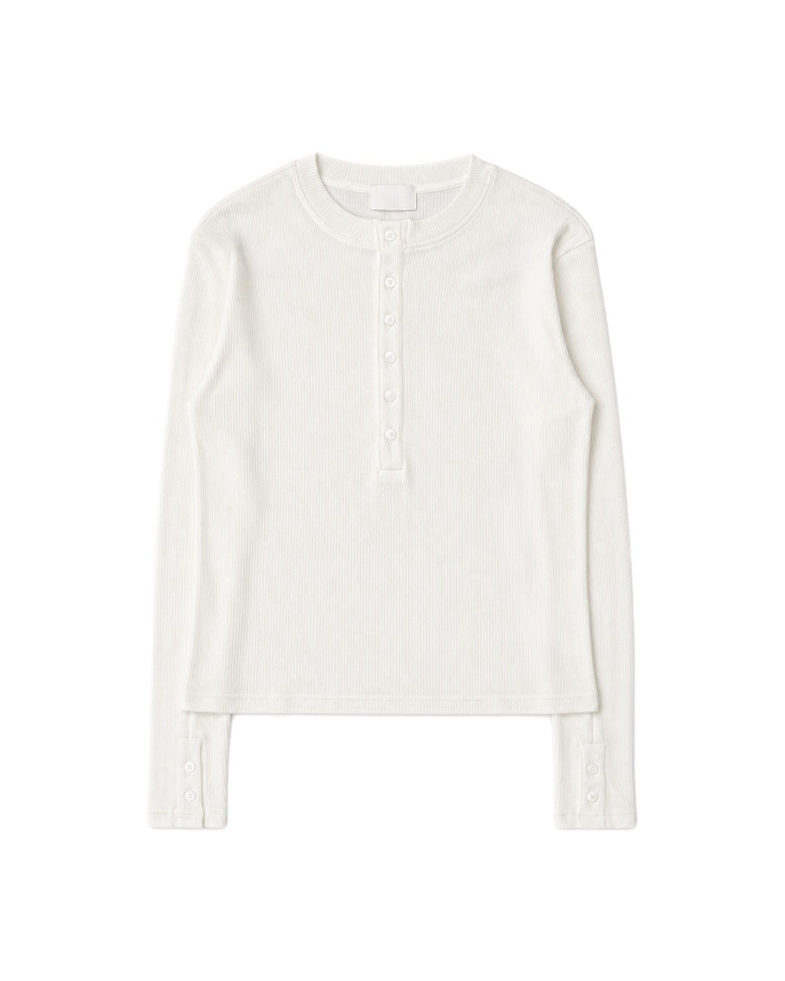 受注制【Chikashitsu +】slit henley neck slim t-shirt (3color)