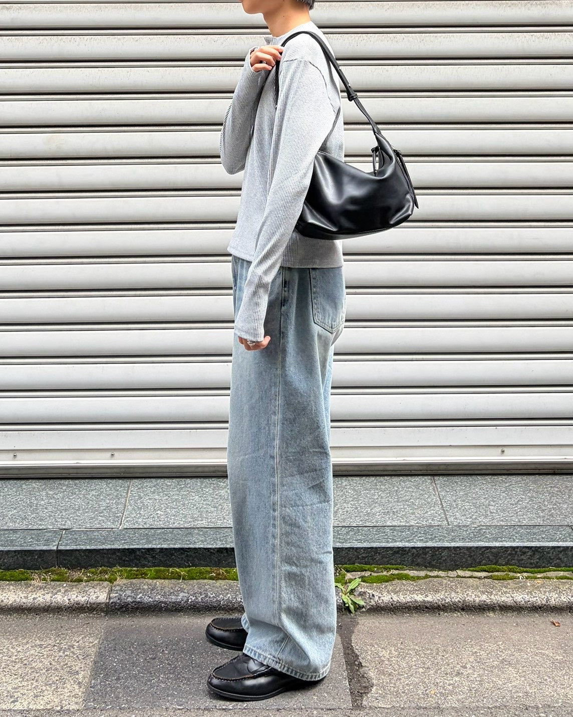 受注制【Chikashitsu +】slit henley neck slim t-shirt (3color)