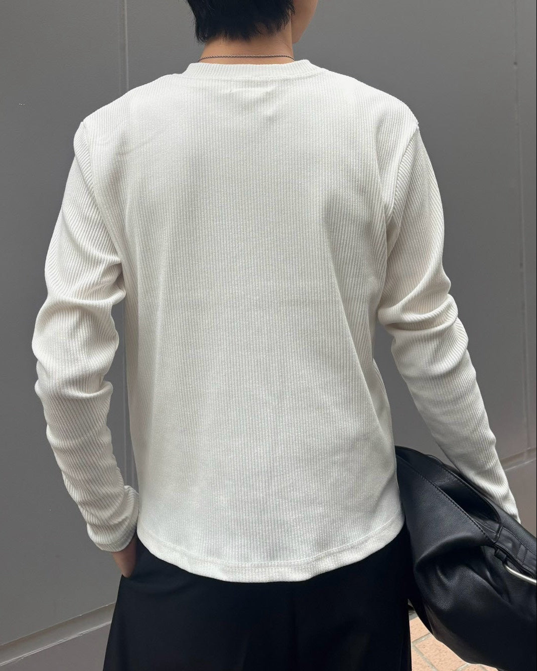 受注制【Chikashitsu +】slit henley neck slim t-shirt (3color)