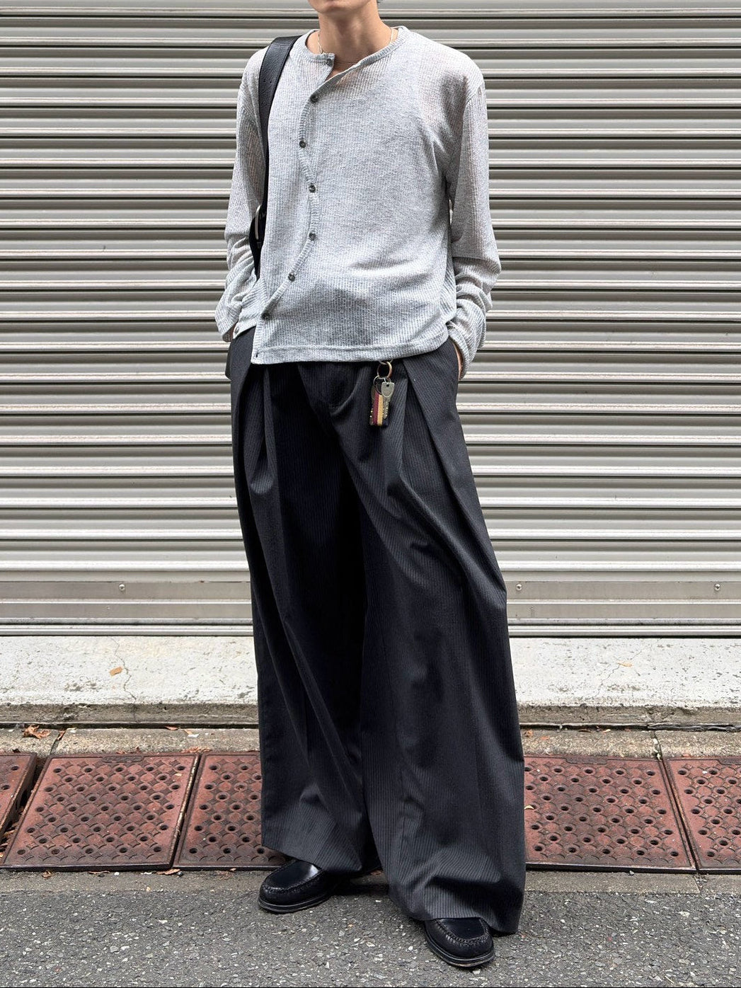【Chikashitsu +】wave design sheer cardigan (2color)