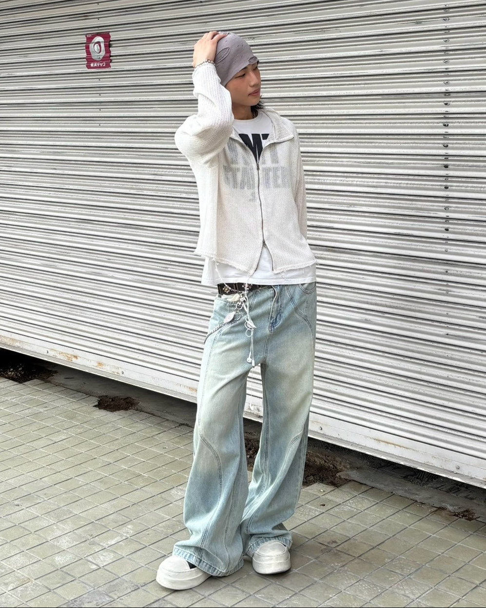 受注制【Chikashitsu +】clay net zip-up jacket (3color)