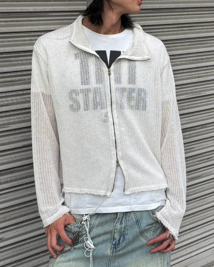 受注制【Chikashitsu +】clay net zip-up jacket (3color)