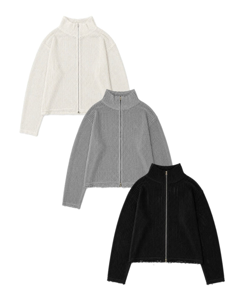 受注制【Chikashitsu +】clay net zip-up jacket (3color)