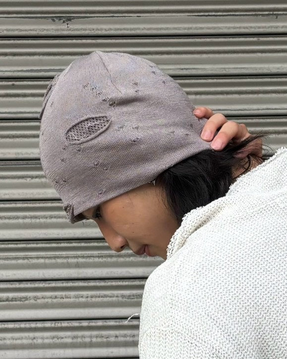 受注制【Chikashitsu +】damaged mesh beanie (3color)