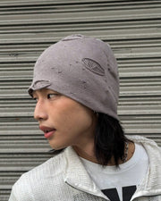 受注制【Chikashitsu +】damaged mesh beanie (3color)