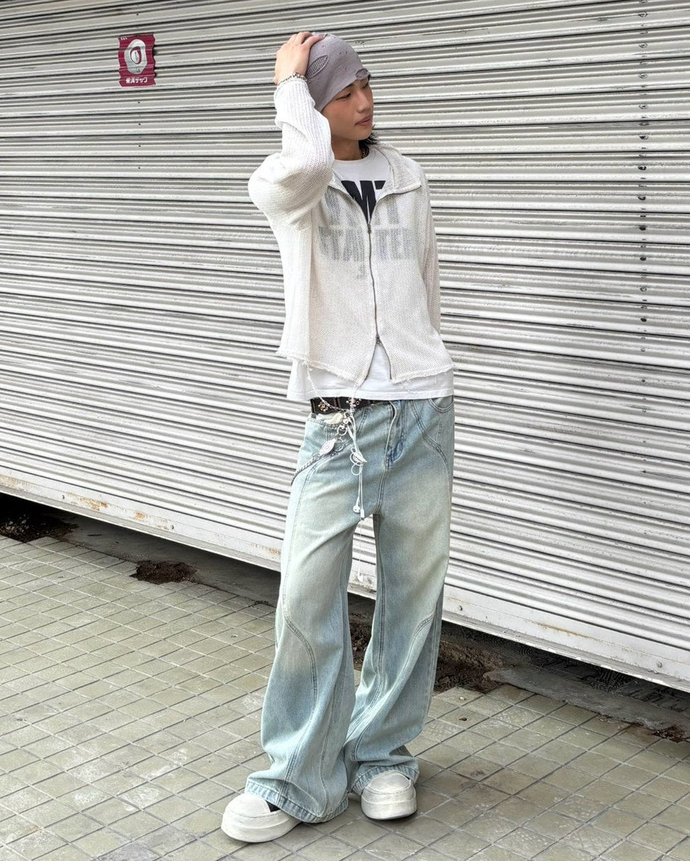 受注制【Chikashitsu +】damaged mesh beanie (3color)