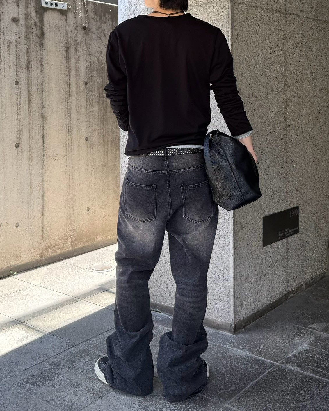 受注制【Chikashitsu +】signature flare denim pants (2color)
