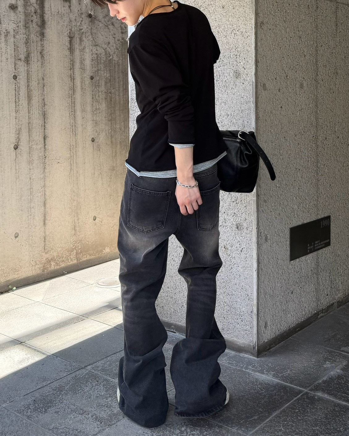 受注制【Chikashitsu +】signature flare denim pants (2color)
