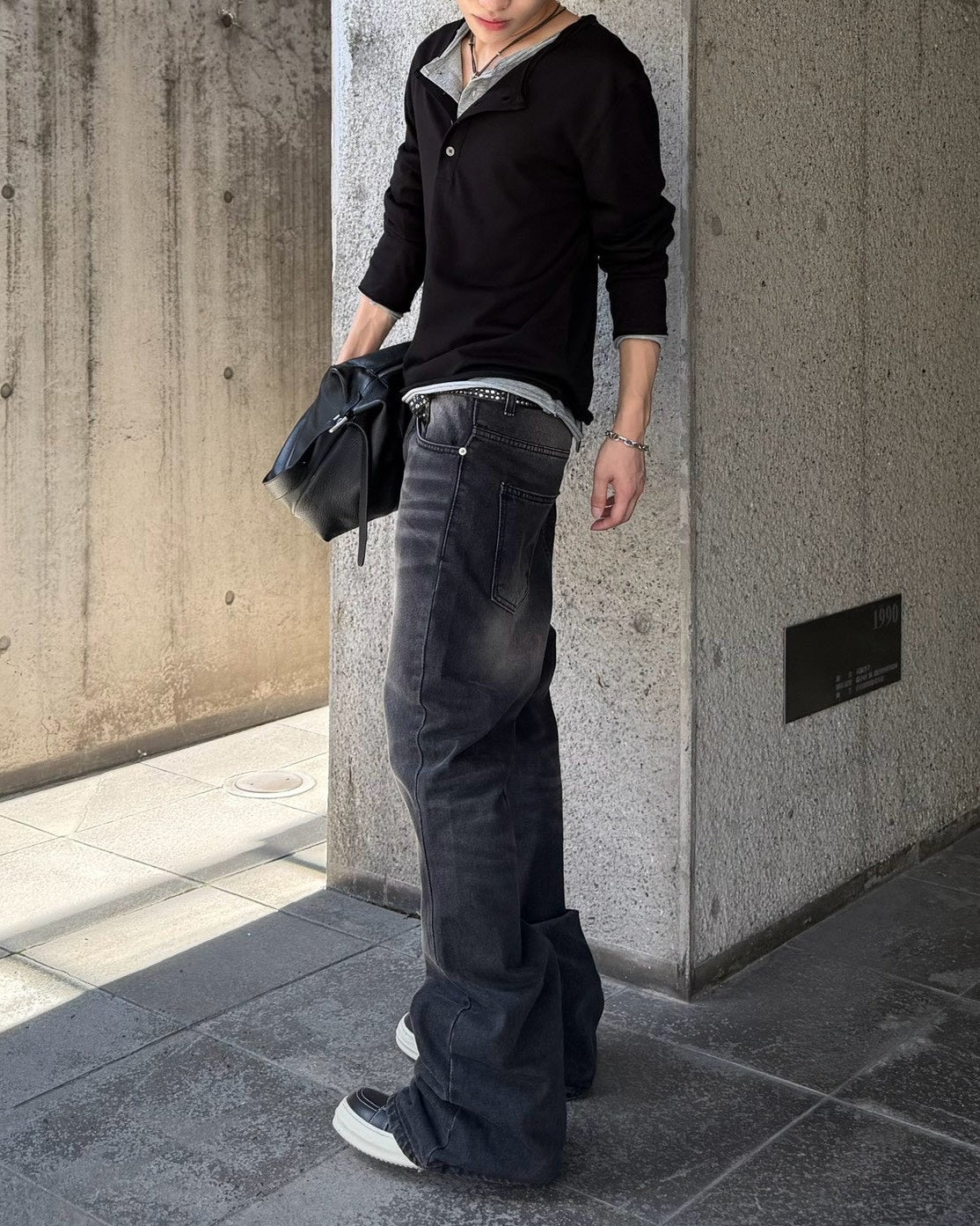 受注制【Chikashitsu +】signature flare denim pants (2color)
