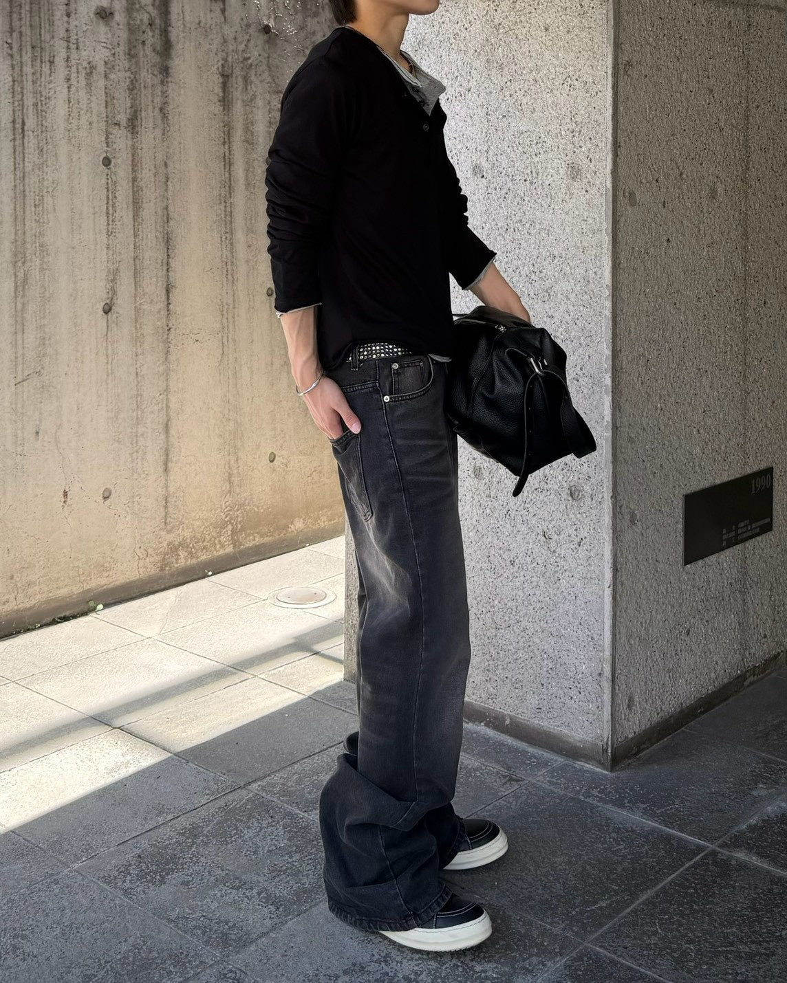 受注制【Chikashitsu +】signature flare denim pants (2color)