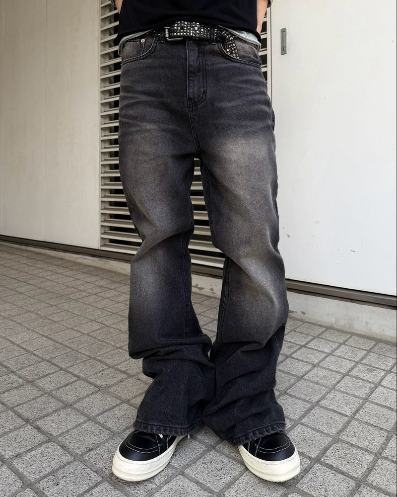 受注制【Chikashitsu +】signature flare denim pants (2color)