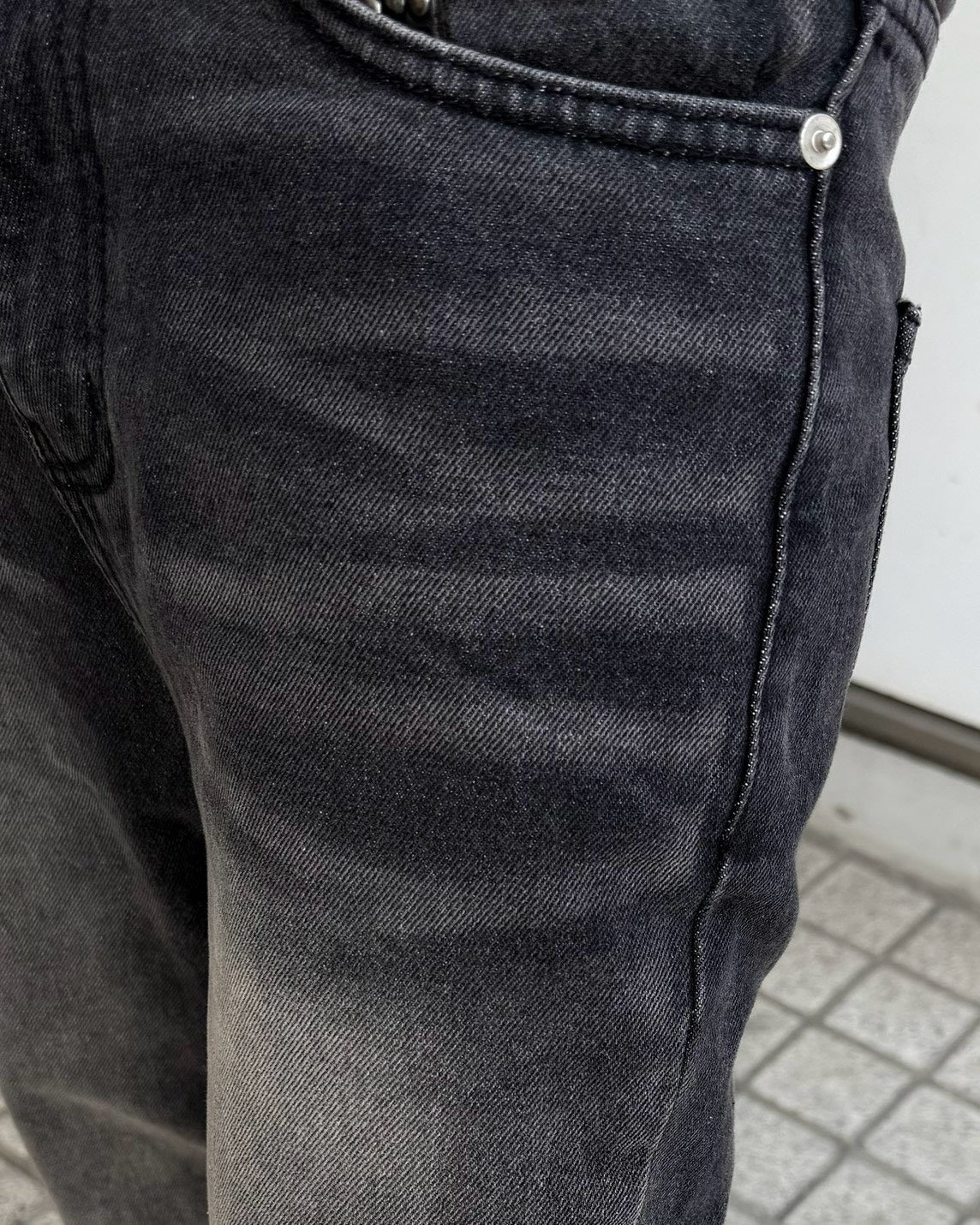 受注制【Chikashitsu +】signature flare denim pants (2color)