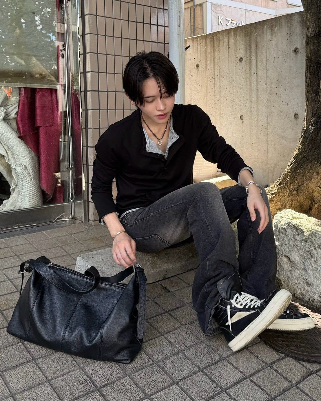 受注制【Chikashitsu +】signature flare denim pants (2color)