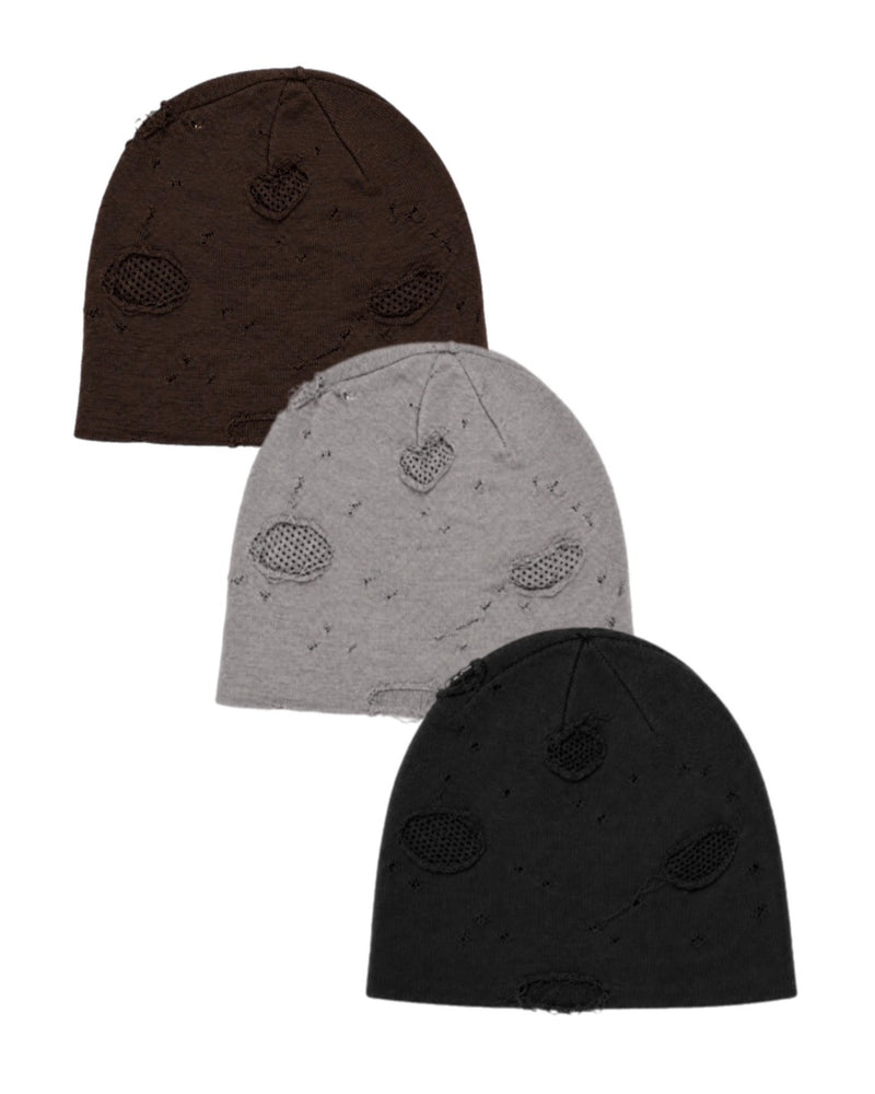 受注制【Chikashitsu +】damaged mesh beanie (3color)