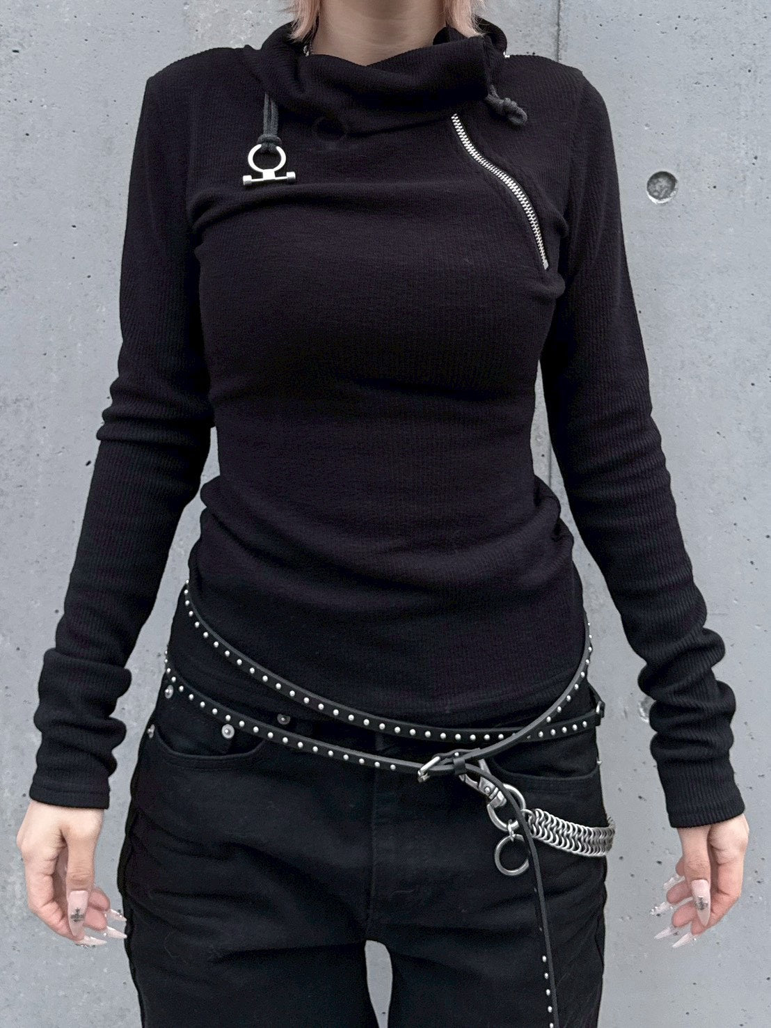 3/1 20:00発売受注制【nmtc +】zip high neck long sleeve