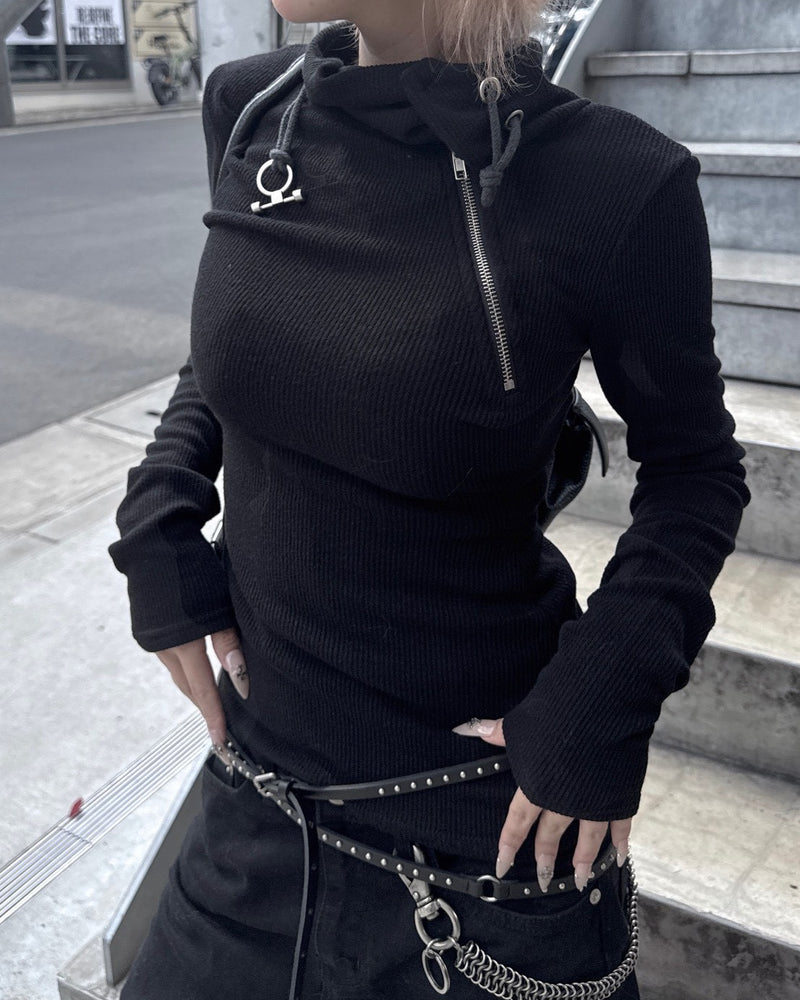 受注制【nmtc+】zip high neck long sleeve