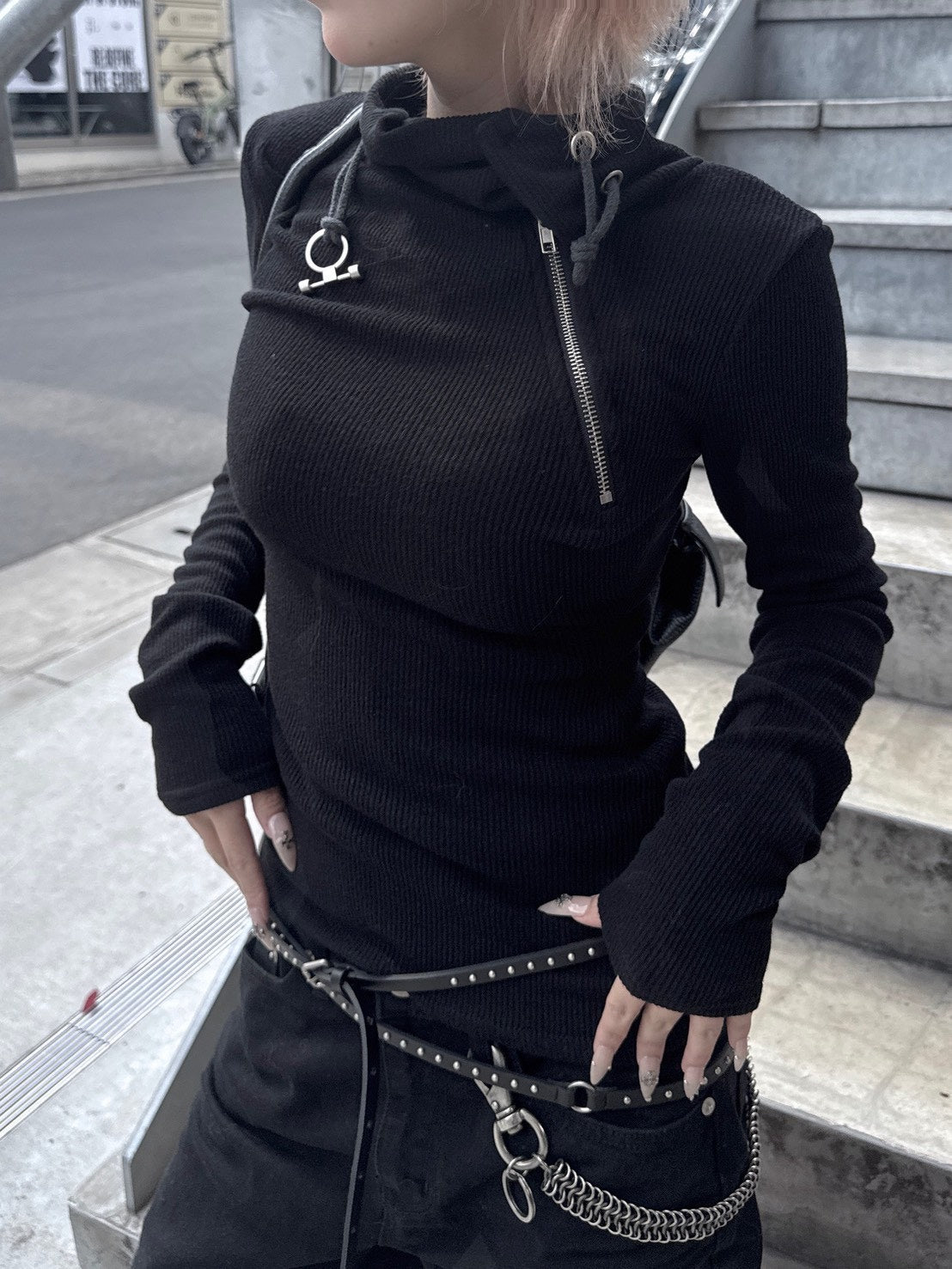 3/1 20:00発売受注制【nmtc +】zip high neck long sleeve