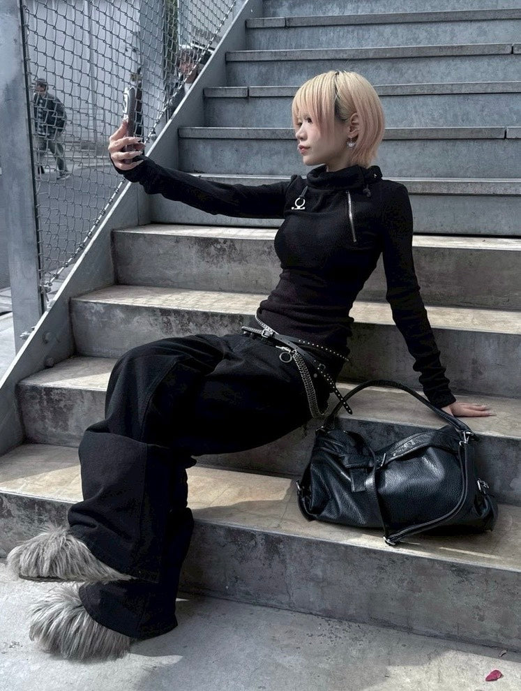 3/1 20:00発売受注制【nmtc +】zip high neck long sleeve