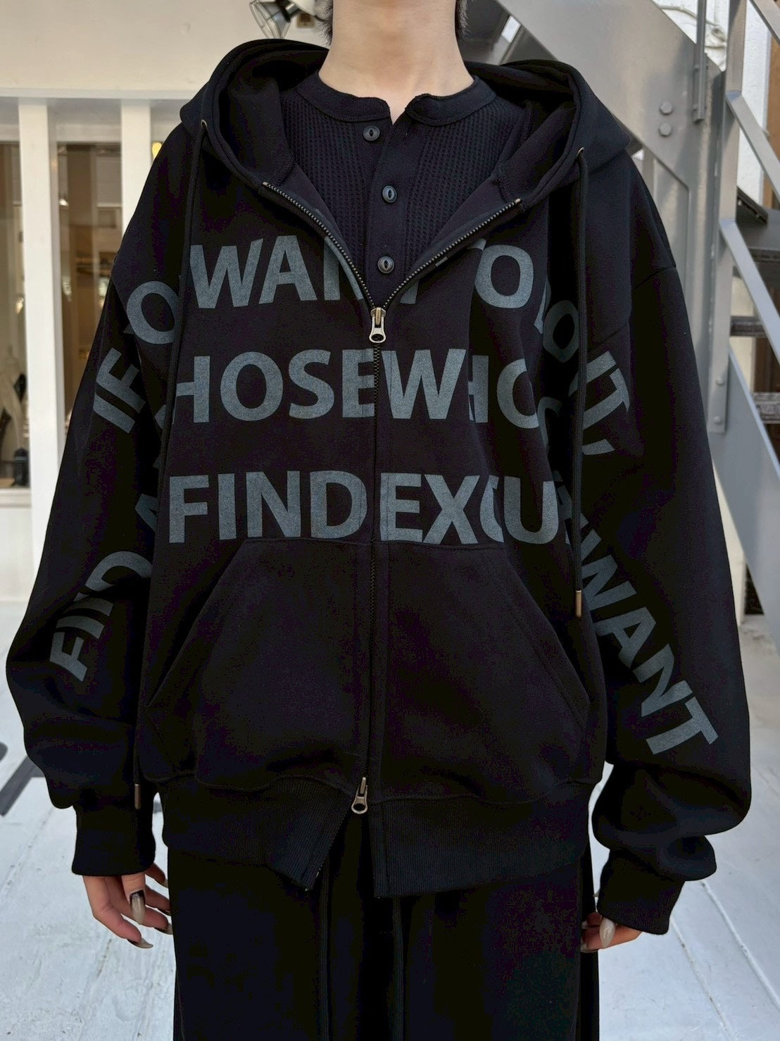 受注制【nmtc +】lettering cropped zip up hoodie / 【エヌエムティーシープラス】レタリングクロップドジップパーカー(2color)