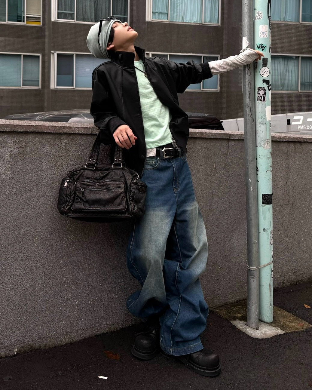 受注制【Chikashitsu +】cropped high neck blouson