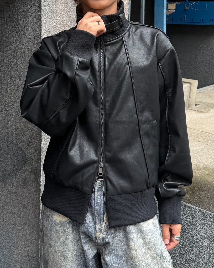 受注制【Chikashitsu +】cropped high neck blouson