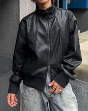 受注制【Chikashitsu +】cropped high neck blouson