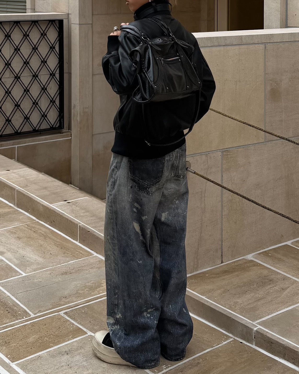 受注制【Chikashitsu +】cropped high neck blouson