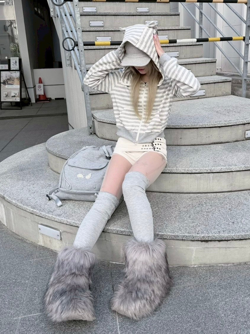 3/1 20:00発売 受注制【nmtc +】border horn zip up hoodie / 【エヌエムティーシープラス】ボーダーホーンジップアップパーカー (2color)