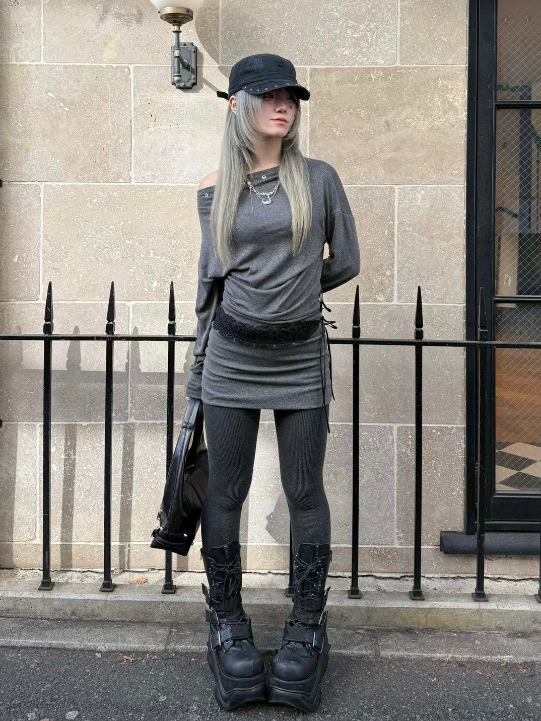 受注制【nmtc +】lace leather belt / 【エヌエムティーシープラス】レースレザーベルト (2color)