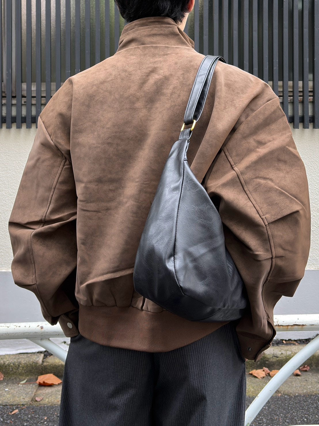 受注制【Chikashitsu +】high neck cropped suede jacket (3color)