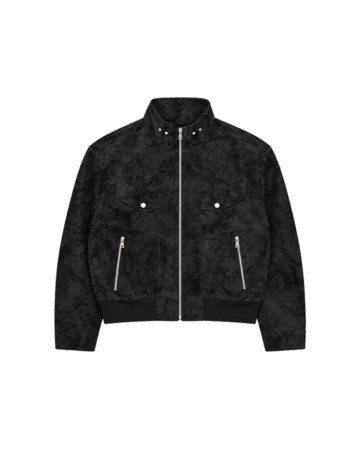 受注制【Chikashitsu +】high neck cropped suede jacket (3color)