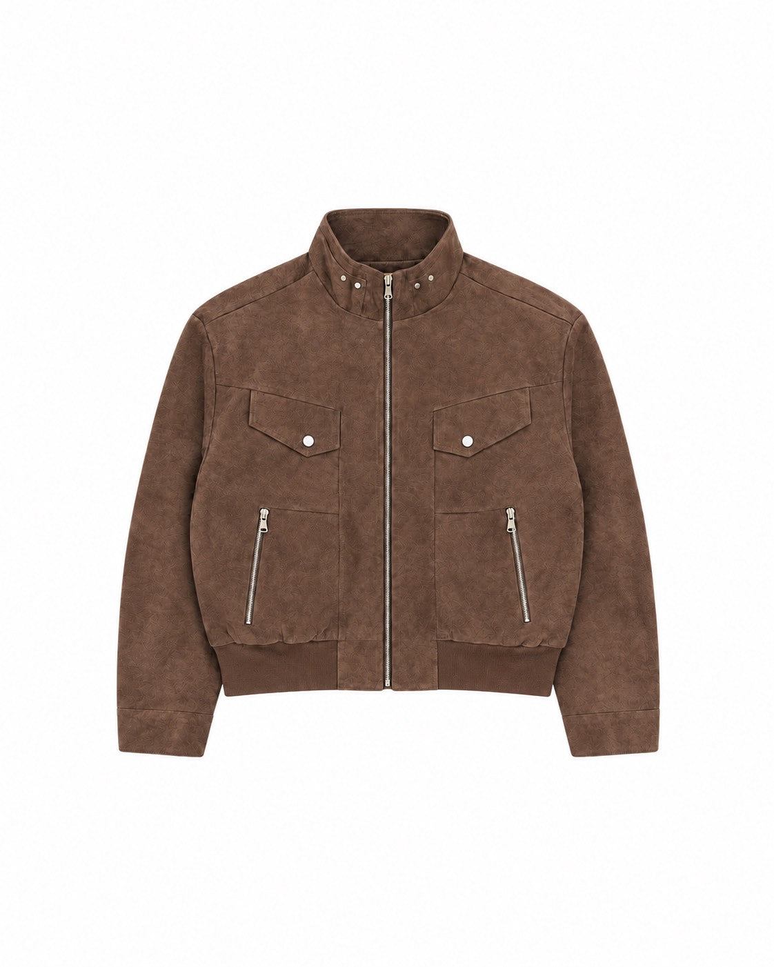 受注制【Chikashitsu +】high neck cropped suede jacket (3color)