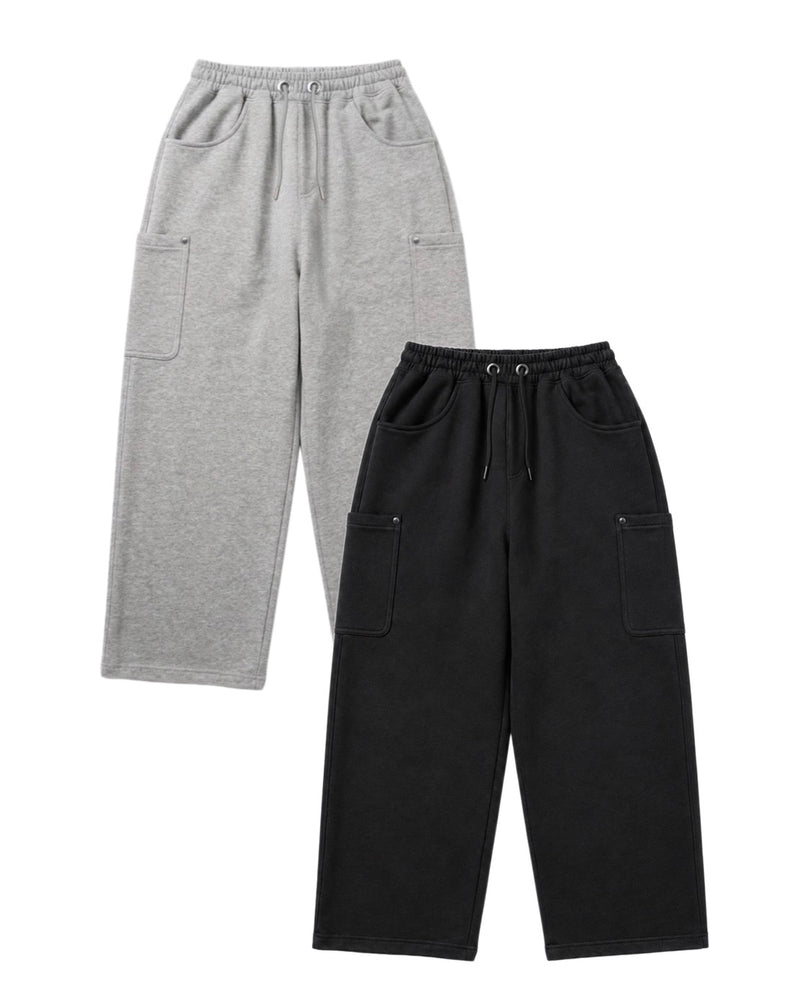受注制【Chikashitsu +】rivet cargo sweat pants (2color)