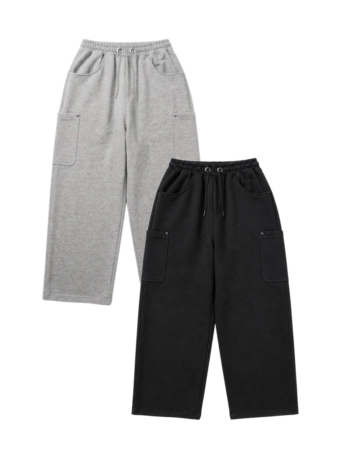 受注制【Chikashitsu +】rivet cargo sweat pants (2color)