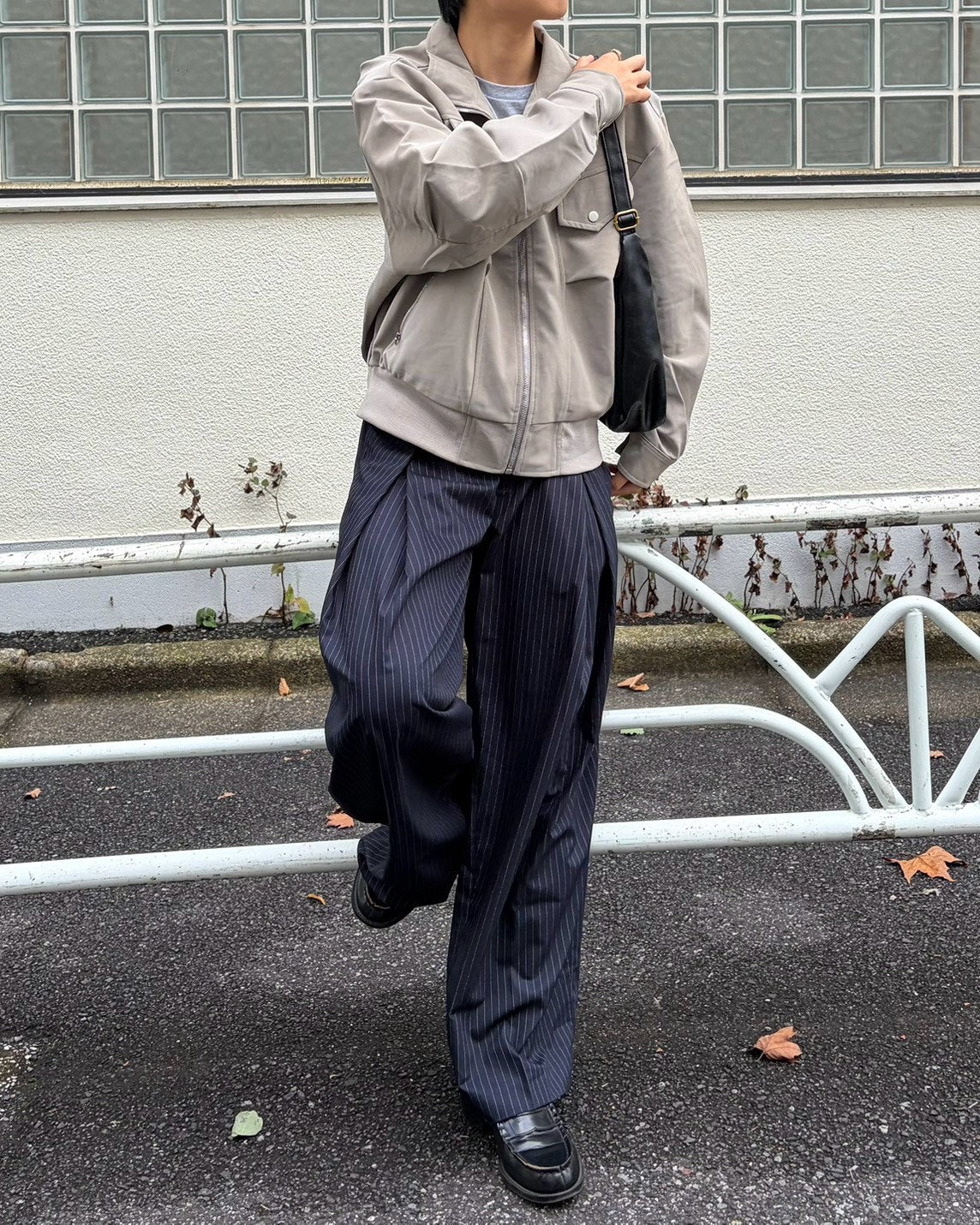 受注制【Chikashitsu +】high neck cropped suede jacket (3color)