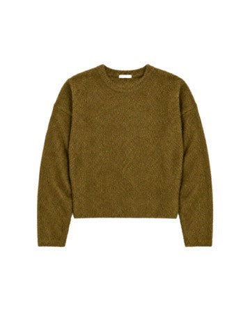 受注制【Chikashitsu +】crop soft shaggy knit (3color)