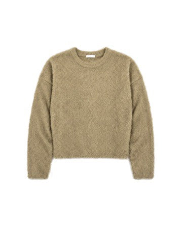 受注制【Chikashitsu +】crop soft shaggy knit (3color)