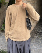 受注制【Chikashitsu +】crop soft shaggy knit (3color)