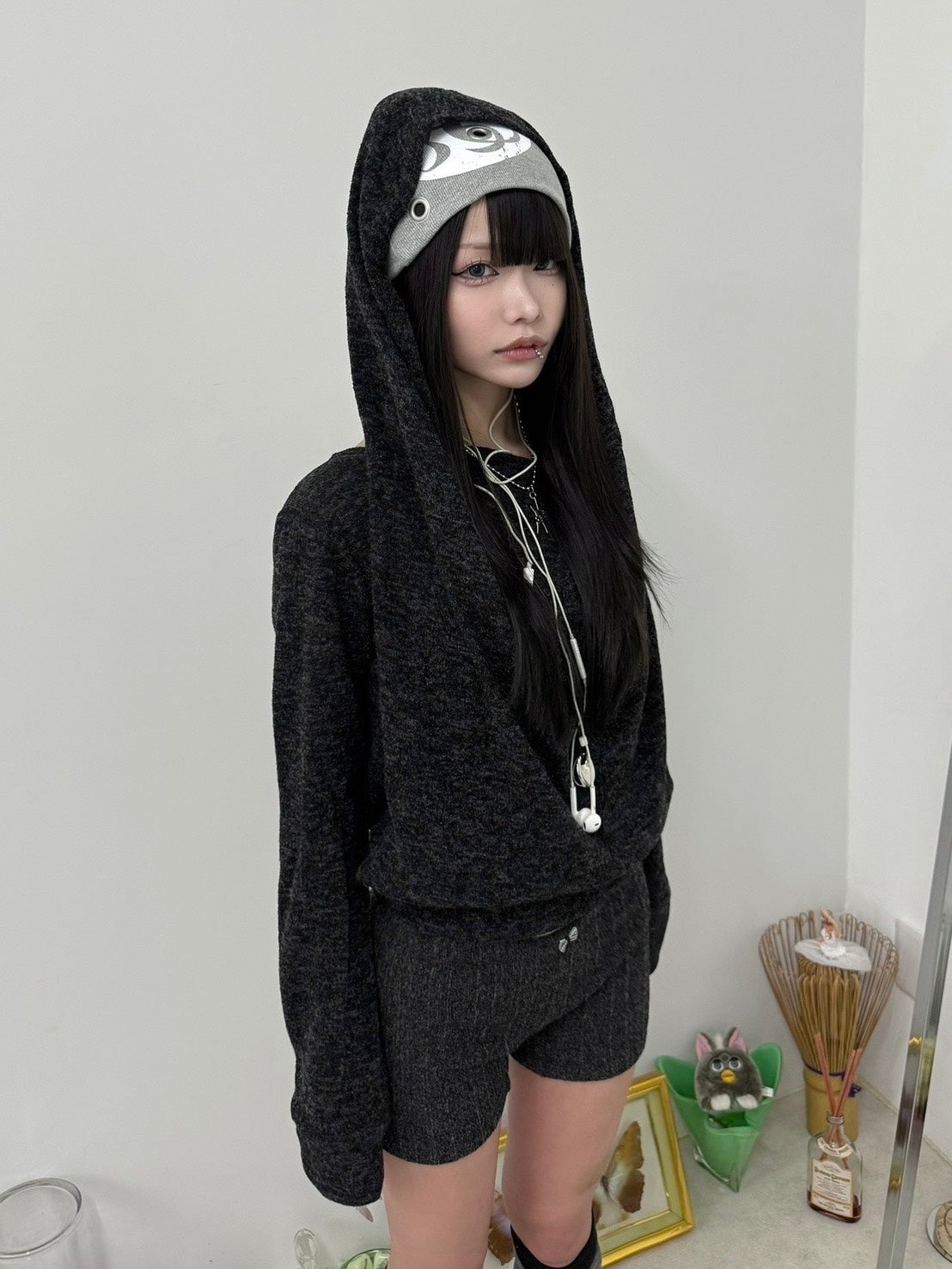 3/12 20:00発売 名古屋店WEB限定 受注制【nmtc +】one shoulder hoodie / 【エヌエムティーシープラス】ワンショルダーフーディー (2color)