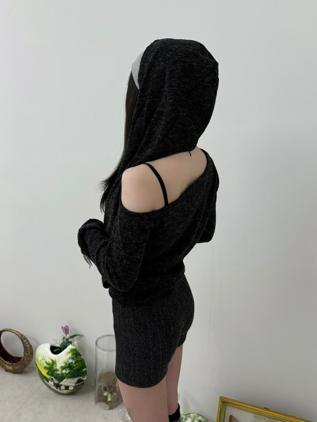 3/12 20:00発売 名古屋店WEB限定 受注制【nmtc +】one shoulder hoodie / 【エヌエムティーシープラス】ワンショルダーフーディー (2color)